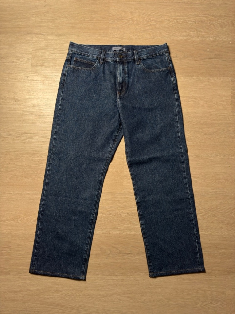 Uniqlo x JW Anderson Men's Straight Jeans in Dark Blue Denim